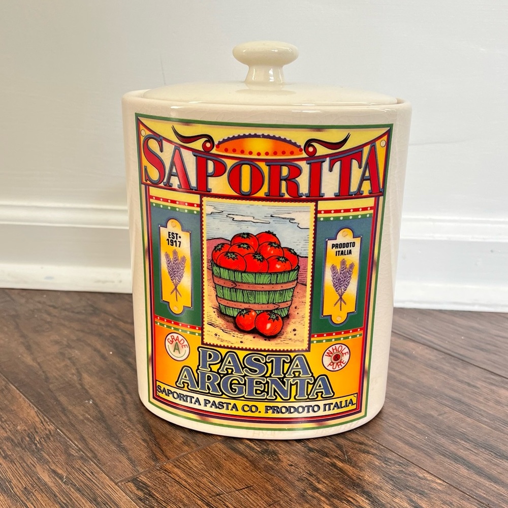 Corner Grocery Roshco Inc. 9” ceramic Pasta storage container